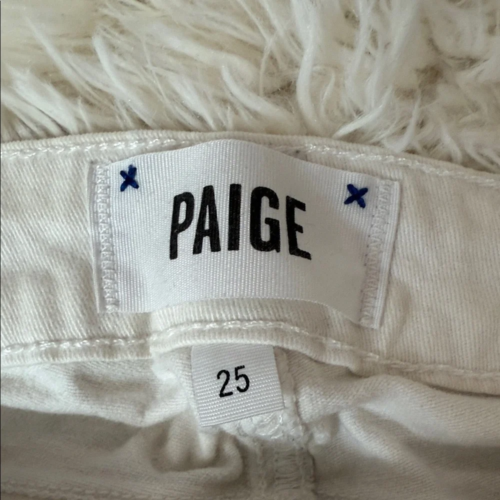 PAIGE Women's Off-White Straight Leg Jeans - Picture 2 of 5